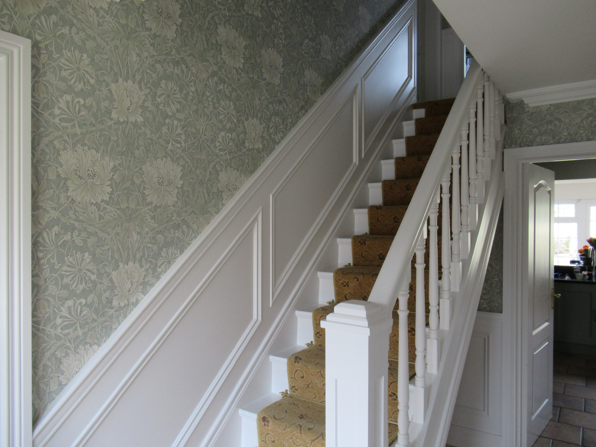 Stair wall panelling installed by Elite Building Services Swords
