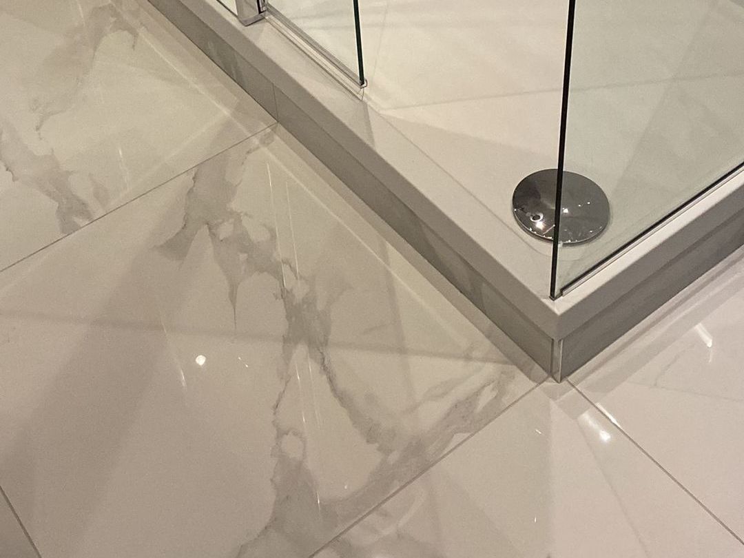 bathroom floor tiles installed by Elite Building Services Swords