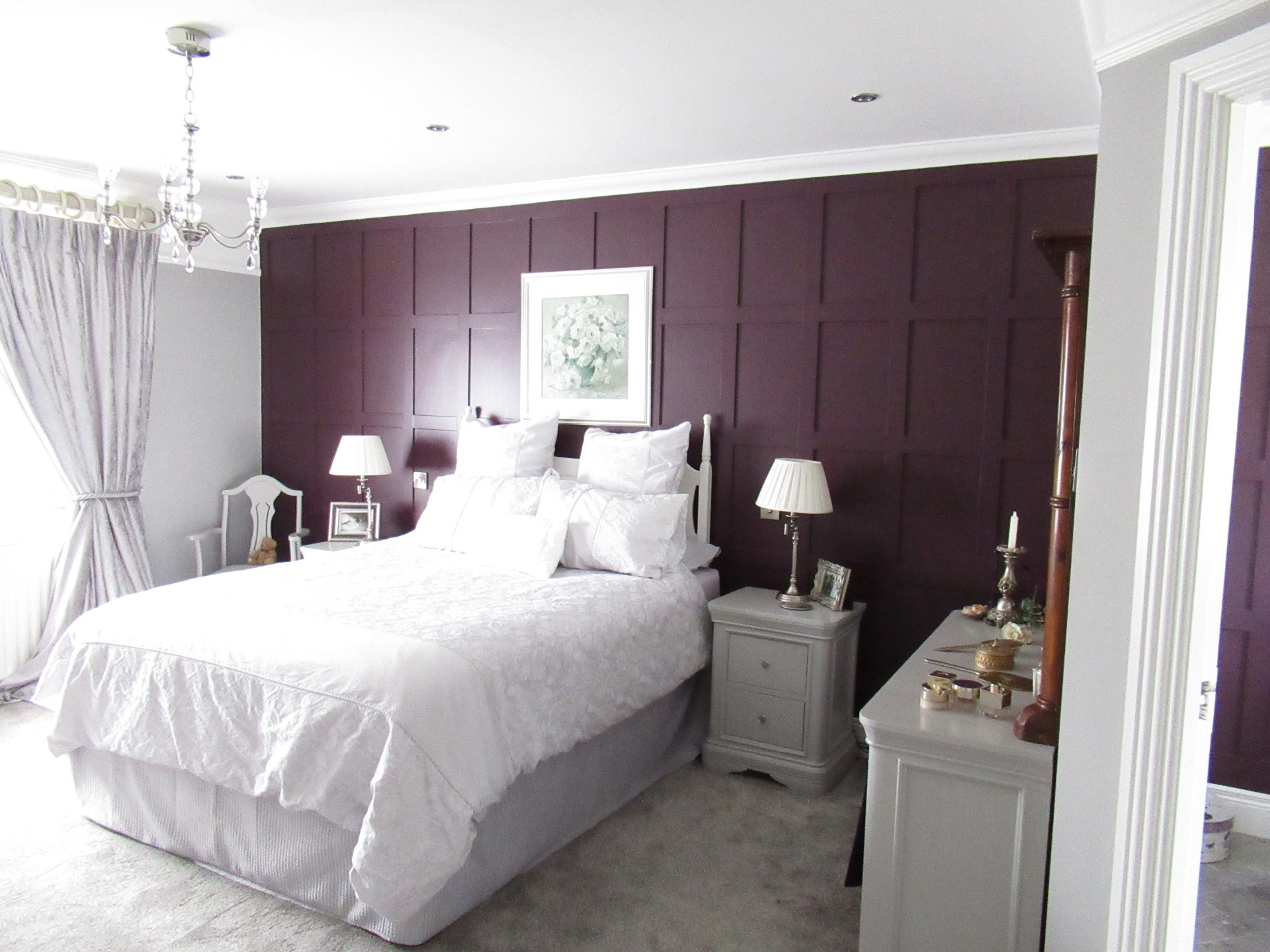 Floor to ceiling bedroom wall panelling installed by Elite Building Services Swords